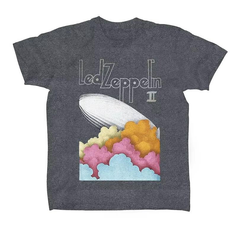 Band Photo Led Zeppelin Band TShirt Cotton Graphic Tee Men Women Summer Streetwear