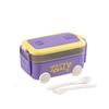 Movable Compartment Bus Lunch Box Double Layer Sealed Car Shape Lunch Box with Tableware Leakproof Food Container Microwaveable