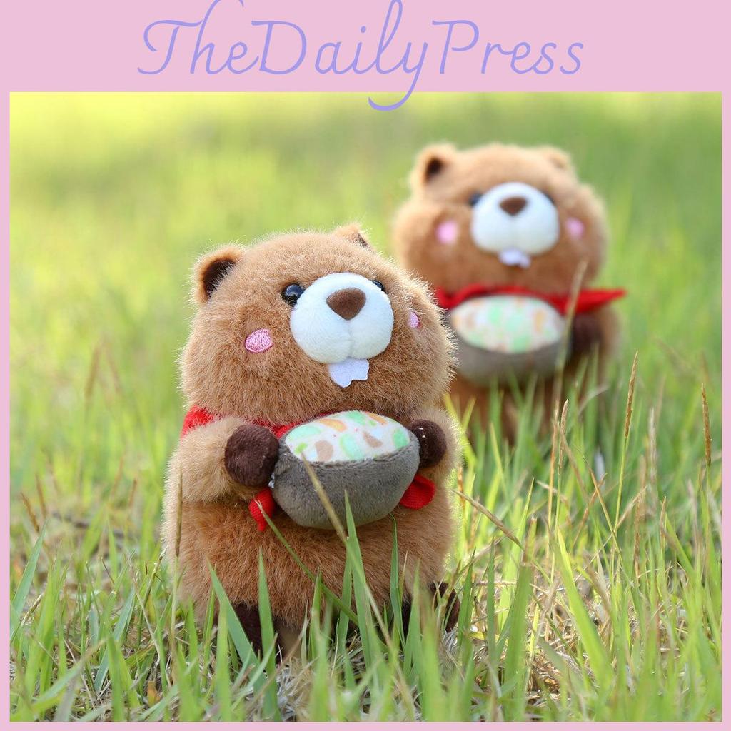 Hug Bowl Marmota Soft Plush Keychain Toy With Pp Cotton Fill For Girls Backpack Decor