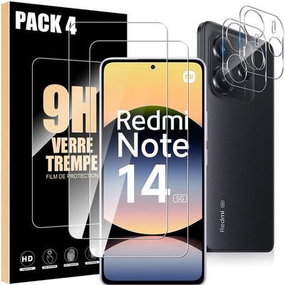 Tempered Glasses - Xiaomi - Redmi Note 14 5G - Anti-Scratch - 2 Screen and Camera Protectors - 9H