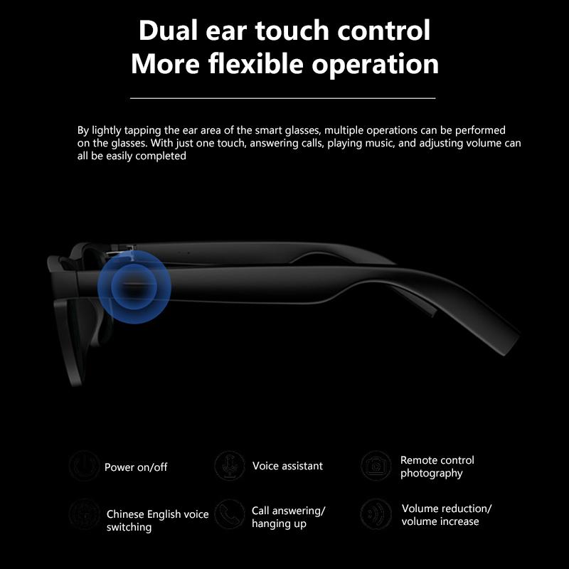 Multifunctional Smart Bluetooth Glasses Remote Control Touch Photo Camera Recording Translator Voice Assistant Adults Glasses Wireless Music Playback