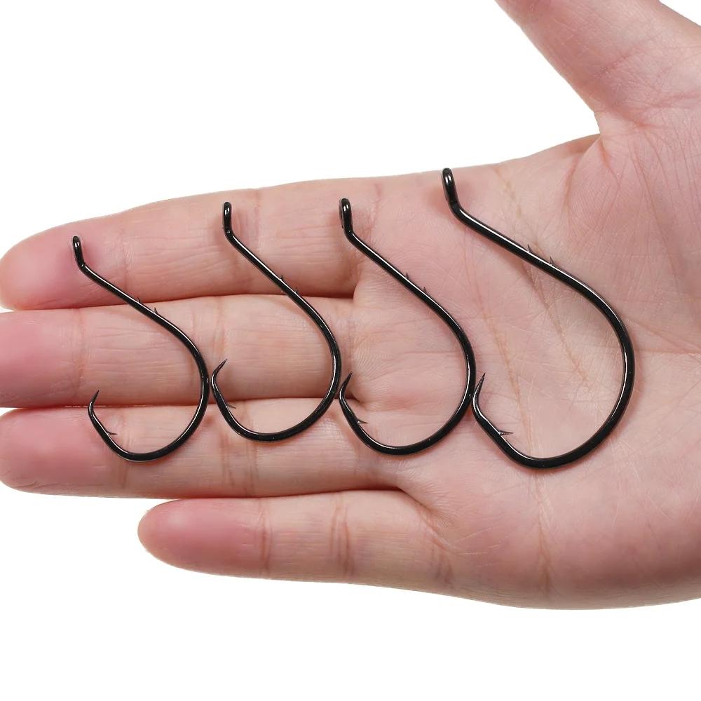 Bimoo 20pcs High Carbon Steel Octopus Baitholder Circle Hooks Barbed Baitholder Fishing Jig Hooks Pike Bass Catfish Sea Fishing Tackle