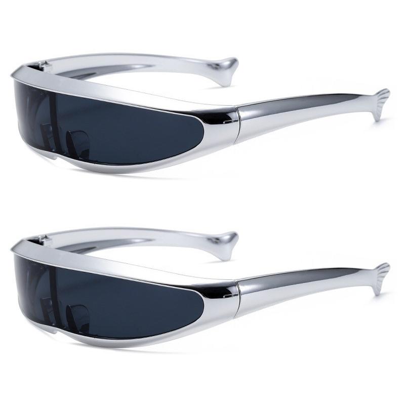 Futuristic One-piece Mirror Personalized Electroplated Sunglasses Women Men 2026 Y2K Steampunk Goggles Rave Party Glasses UV400