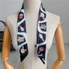 New Small Silk Scarf Ribbon Elegant Hair Tie Band For Women Skinny Head Neck Scarves Satin Bag Decoration Scarf