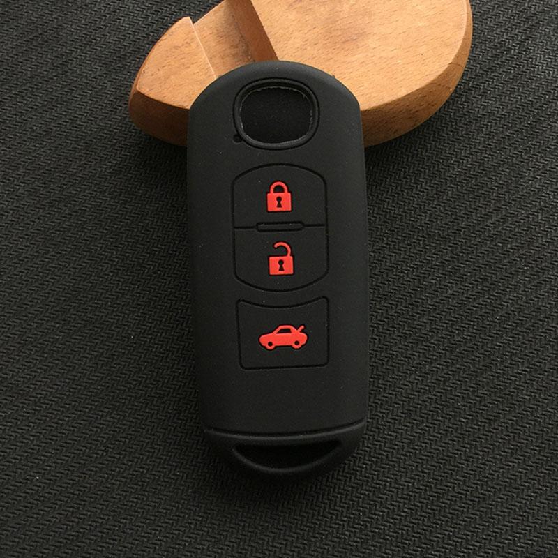 ZAD Silicone rubber car key cover case for Mazda 2 3 5 6 8 Atenza CX5 CX-7 CX-9 MX-5 RX smart 3 button key case cover