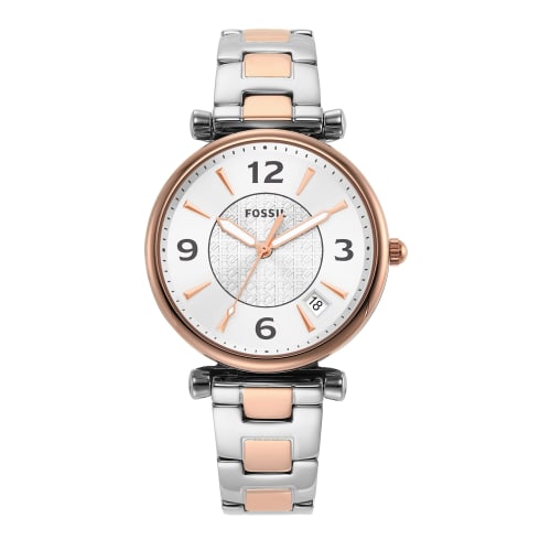 Fossil CARLIE ES5156 Women's Watch in Silver and Pink Gold