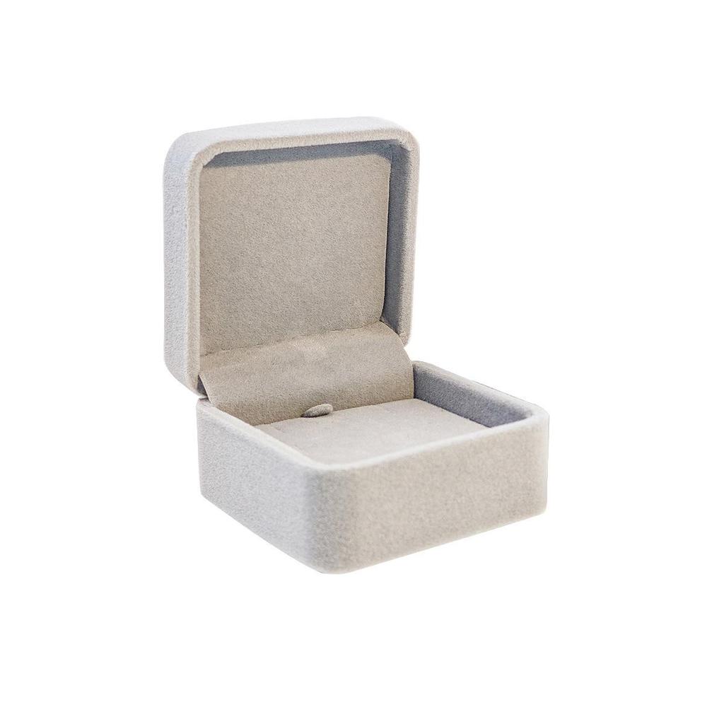 Caja de Regalo para Joyería de Terciopelo de Lujo con Forma Cuadrada Redondeada para Pendientes y Collares