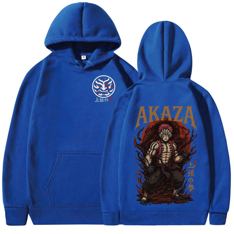 Akaza Anime Hoodies Japanese Manga Graphic Print Sweatshirts Men Women Casual Oversized Long Sleeves Fleece Pullovers Streetwear