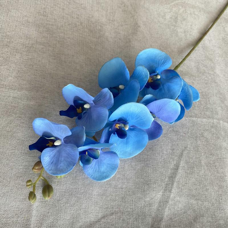 8head Peach Suede Orchid Artificial Plant For Wedding Reception And Home Decor