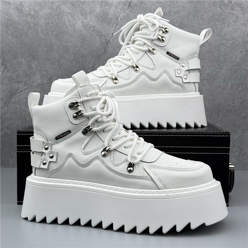 Fashion High Tops New Fashion Designer Men's Lace Up Platform Causal Skateboard Shoes Flats Male Sports Walking Sneakers Zapatos Hombre