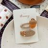 Autumn Retro Sweet Pink Coffee Leopard Pattern Bow Rabbit Hairpin Hair Ring Temperament Baby Tie Ball Head Flower Girl