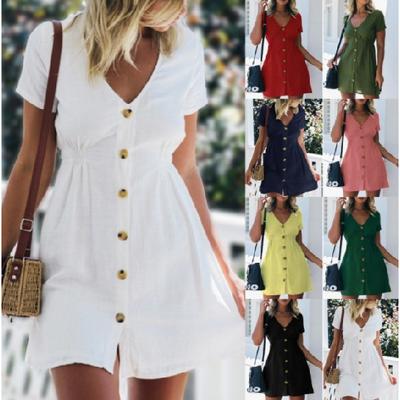 Women'S Short Spring And Summer Styles Sexy Fashionable Casual Vacation Daily Short Sleeved Satin Suspender Dress