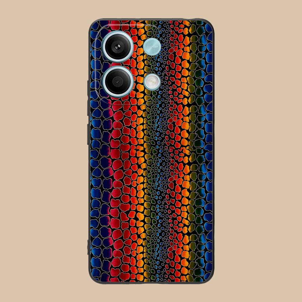 Snake Texture Mobile Phone Case for POCO M7 M6 M5 M4 M3 X7 X6 X5 X4 X3 Pro GT 5G Colour Printing Protective Pretty Cover Luxury