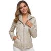 European and American hooded leather jacket two-piece set removable large size leather jacket women's spring and autumn coat women's PU washed leather