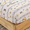 3Piece Green Leaf Orange Flower With Bed Linen Elastic Design Mattress Protective Cover 1Fitted Linen 2Pillowcases Flower Patterns