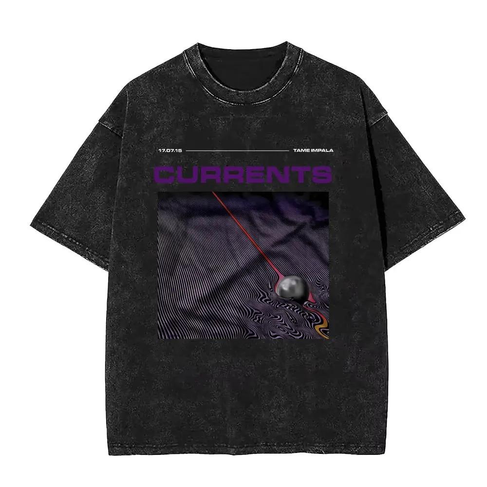 Tame Impala Deadbeat Grafik T-Shirt Vintage gewaschen Psychedelic Rock Unisex Lässiges Baumwoll-T-Shirt Herren Übergröße Kurzarm