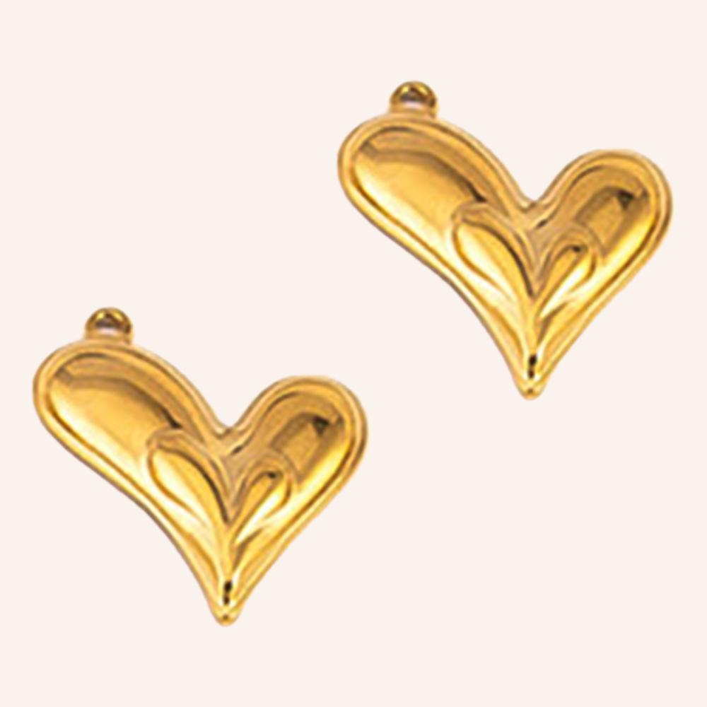 2pcs Stainless Steel Irregular Red Enamel Round Heart Star Design Pendant Necklace Earring Heart Charms Craft Jewelry Findings