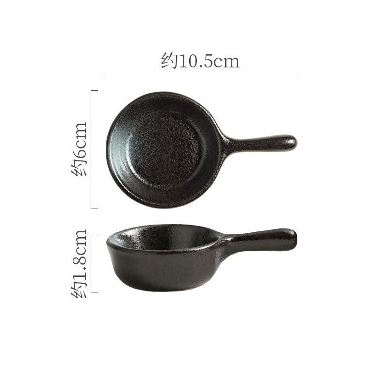 1PC Japanese Soy Sauce Dish Ceramic Seasoning Dish with Handle Tomato Sauce Container Restaurant Snack Plate Kitchen Tableware
