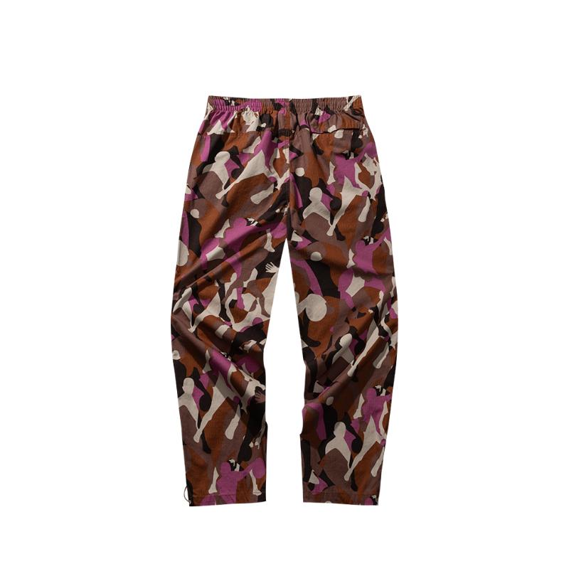 Anta Full Print Mid Waist Breathable Casual Pants Men Bottoms Luxurious-Brown 172441504S-1