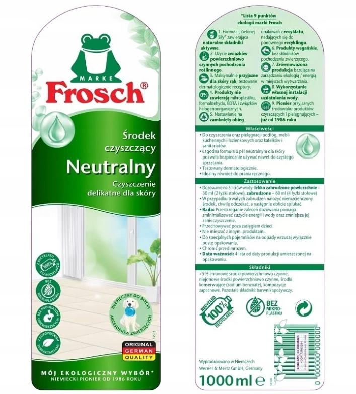 Frosch Cleaning Agent , pH Neutral, for Cleaning Various Surfaces