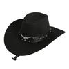 Cow Head Western Cowboy Hat Wide Brim Knight Hat Gentleman Visor Caps  Outdoor