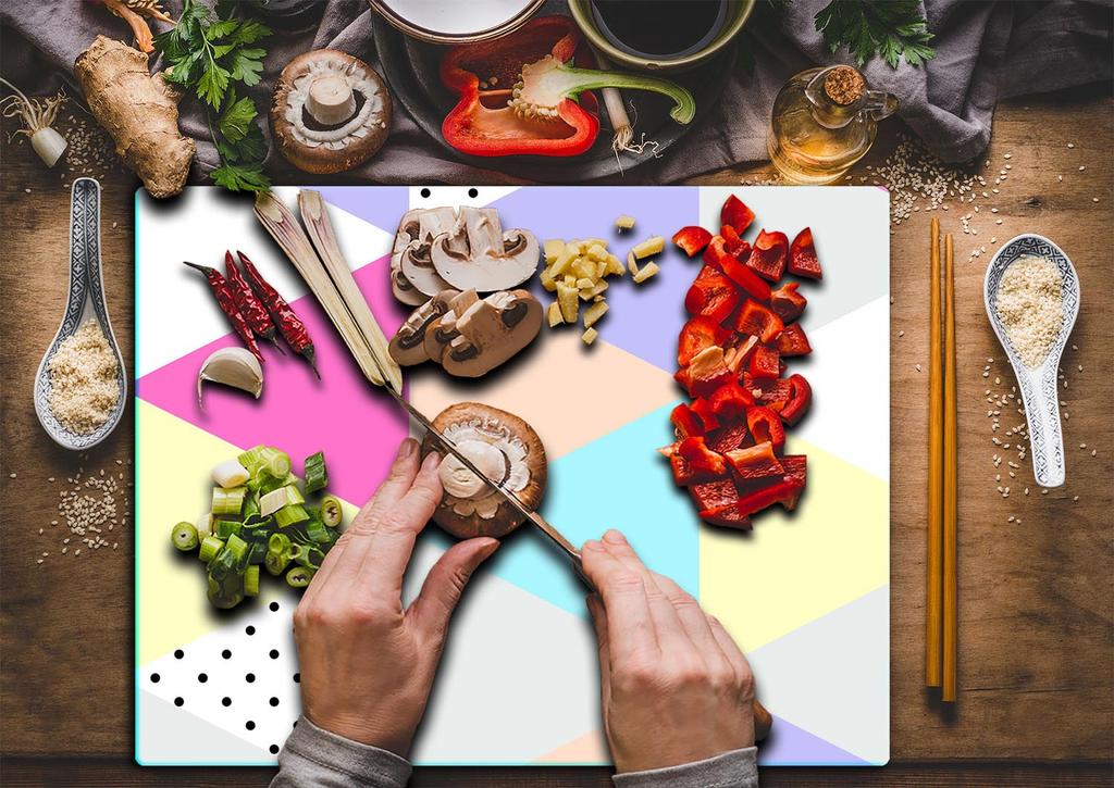 Glass Cutting Board 52X40 Pattern