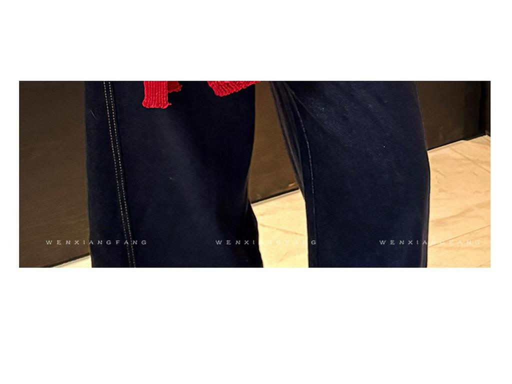 Korean Style Red Knit Hollow Skirt with Decorative Straps - Women's Spring/Summer Layered Outerwear