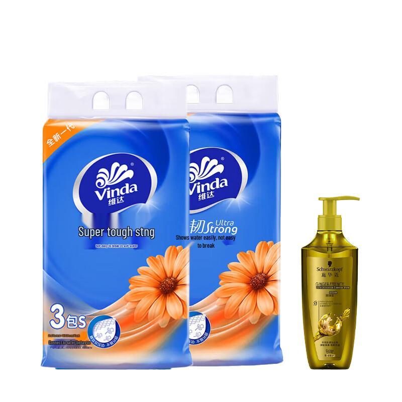 Vinda Soft Pack Tissues & Schwarzkopf Ginger Essence Shampoo Bundle
