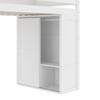 90*200Cm loft bed, versatile children's bed, equipped with wardrobe, storage compartment, open under-bed space, without mattress, pine wood, white