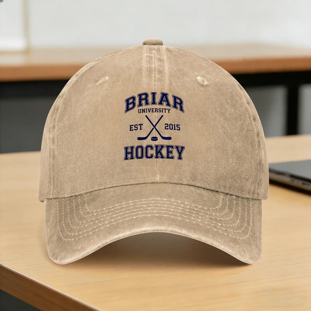 Washed Baseball Cap Off Campus Briar University Hawks Summer Trucker Hat For Unisex Fitted Retro Outdoor Gym Sun Snapback Cap