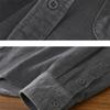 Korean Fashion Men Tops Spring/Autumn Daily Casual Long Sleeve Pure Cotton Shirts Square Collar Corduroy Solid Color Shirt Simple Style Men Clothing