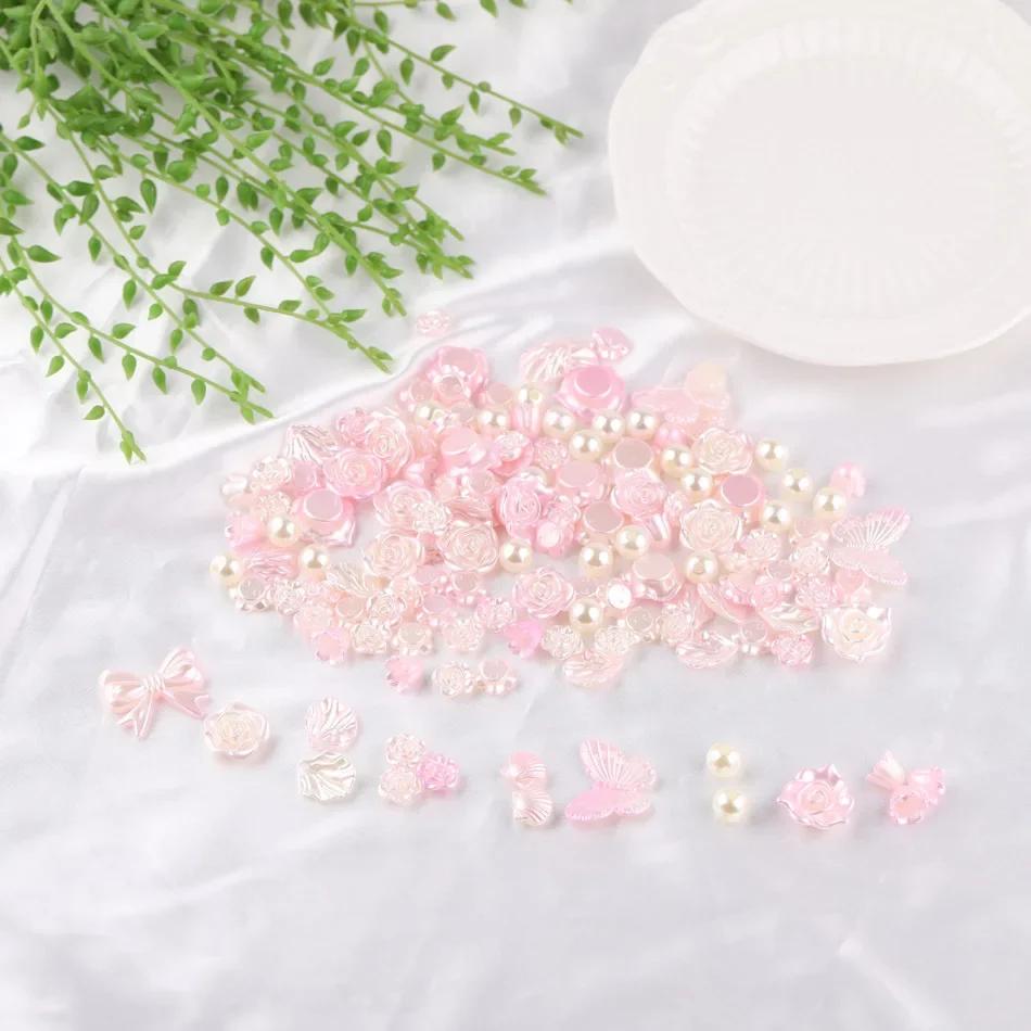 50g Baroque Beautiful Color Bow Butterfly Flower Pearl Material Pack Girl DIY Handmade Cream Gel Phone Case Hairpin Decoration