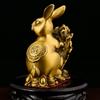 Chinese Zhaocai Copper Rabbit Ornaments Attract Wealth Home Furnishings Living Room Decoration Mascot Wealth Rabbit Craft Gift