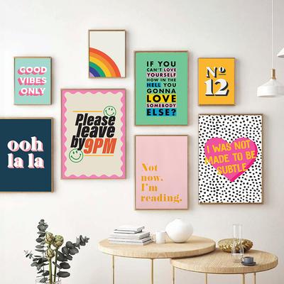 Minimalist Colourful Motivational Quotes Art Painting Poster Good Vibes Only Wall Art Canvas Print Modern Living Room Home Decor