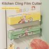 Plastic Wrap Dispenser Saran Wrap with Built-in Cutter Magnetic Refrigerator Mount Kitchen Cling Film Cutter No-Tear Easy Cut Food Wrap Organizer