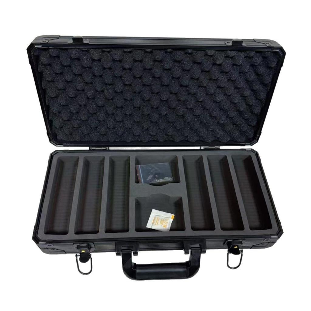 Aluminum Alloy Pure Black K-Type Chip Case with EVA Grid and Dice Storage