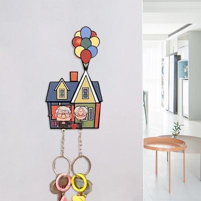 Key Holder for Couples Acrylic Wall Mounted Key Holder Cartoon Grandpa Grandma