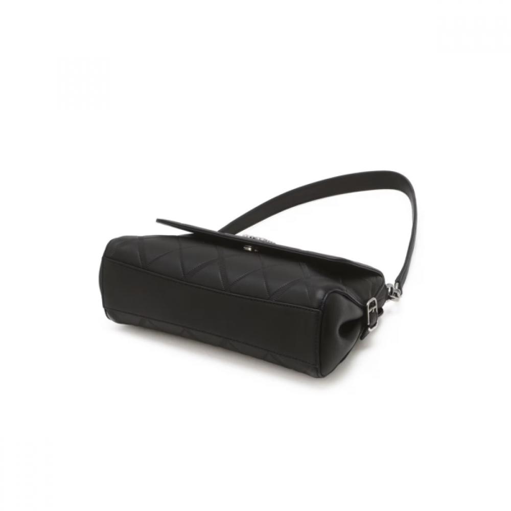 Daks Black Argyle Pattern Leather Flap Shoulder Bag Dcba6e431bk