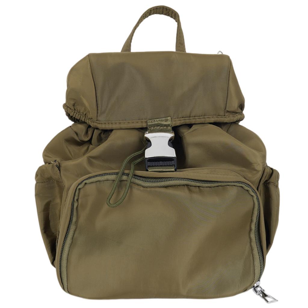 Schoolbag Large Capacity Backpack Flip Buckle Drawstring Backpack Women's 1011 New Commuter High Value Nylon Backpack