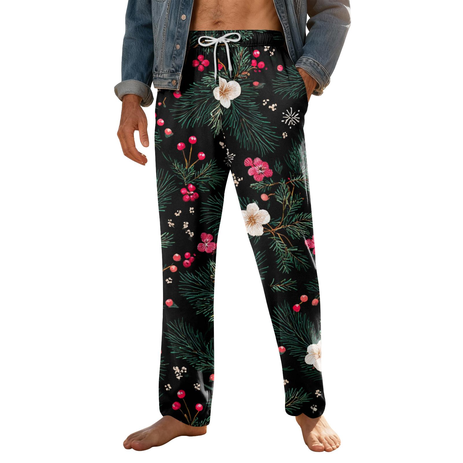 

Мужские домашние мягкие пижамные штаны со шнурком и карманами, повседневные спортивные штаны S розовый