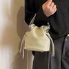 Thick Chain Clutch Bag Fashion Handbag Korean Y2k Brand Mini Small Bucket Crossbody Bag Black Phone Purse Drawstring Handbag
