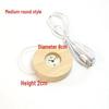 Round Crystal LED Night Light with Aromatherapy Wooden Base