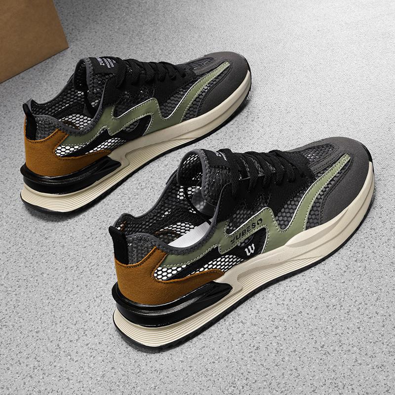 Trend Men's Casual Shoes Sneaker Normal Size Outdoor Breathable Mesh Fashion Sports Grey Running Tennis Shoes