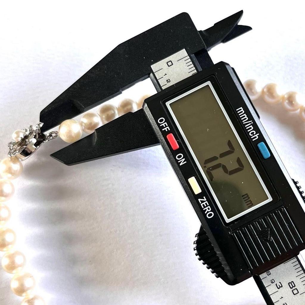 Used Comes with certificate of authenticity [High shine] Jewelry Maki Akoya pearl pearl necklace Silver 7.5-8mm pearl necklace