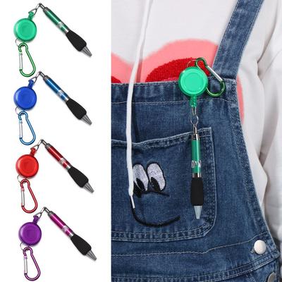 Einziehbarer Ring-Lanyard Schreibwaren Neutraler Stift Schreibwerkzeuge Einfach zu ziehender Schnallenstift Kugelschreiber