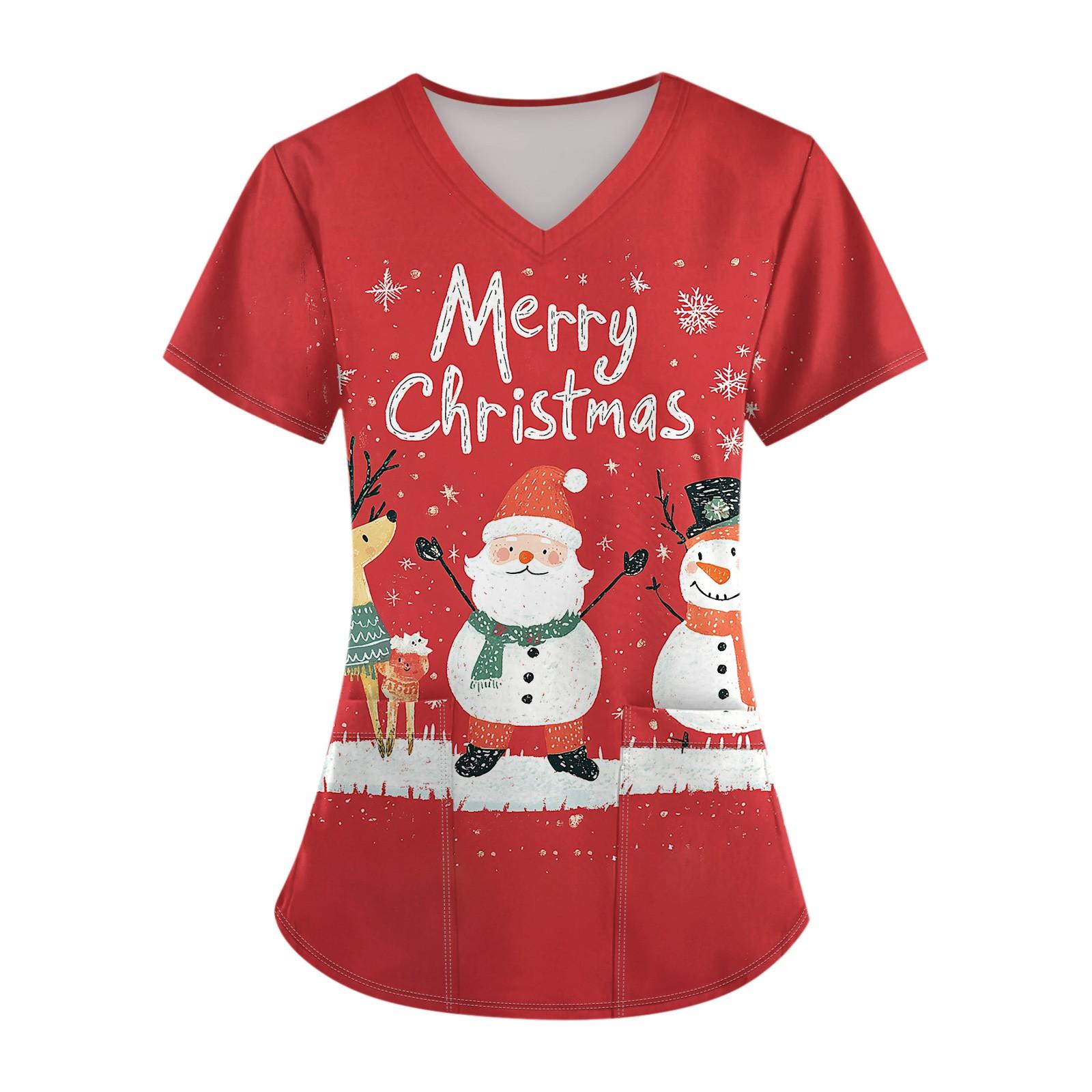 

Женский топ с карманом и коротким рукавом с крестом и V-образным вырезом XL арбуз красный