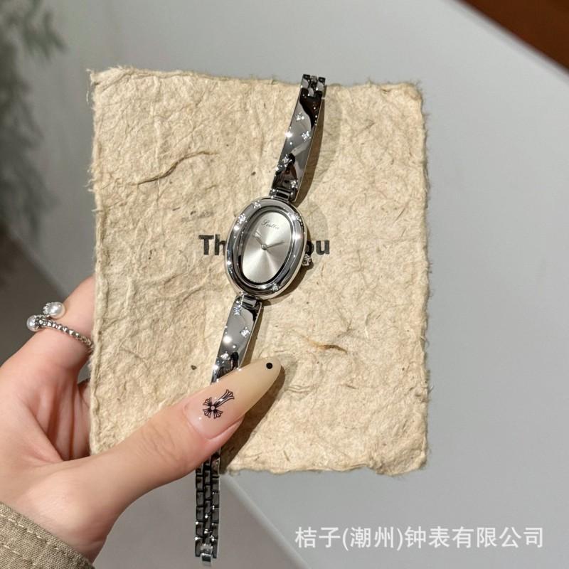Elegant Womens Alloy Watch With Crystal Dial Oval Face 24mm Minimalist Luxury Bracelet Style 30M Water Resistant