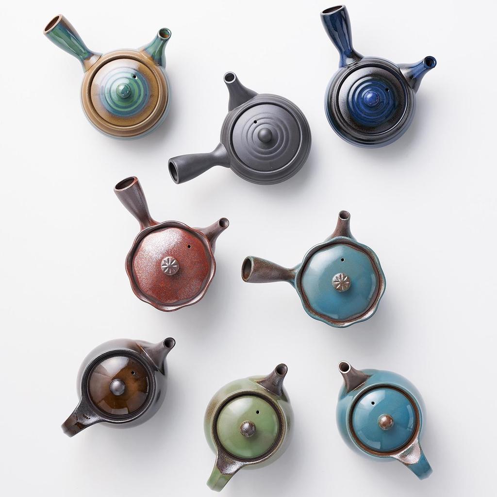 Banko Ware Teapot "Simple and Easy To Use" Serves 2, Approx. 330ml, 1.5cm Flat, Sea Cucumber Glaze Pattern, Made In Japan, 18138