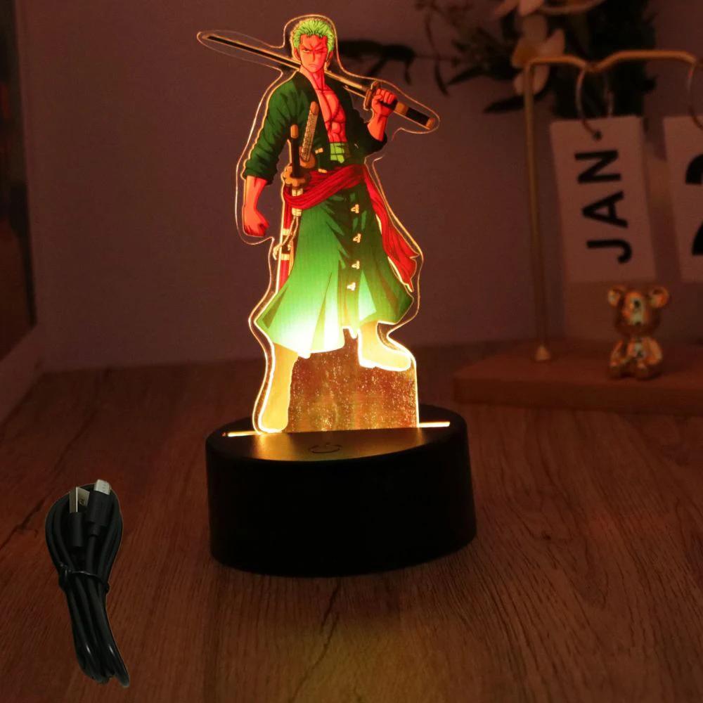 

Actions Figure One Piece Luffy Zoro Animation Figures 3D Lamp POLYVINYL CHLORIDE Action Collector Miniature Playthings LED Night Light Kid Xmas USB