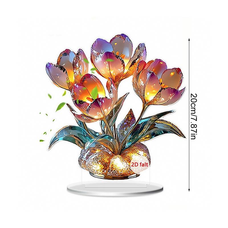 1Set Delicate Patterns Warm Atmosphere 2D Flat Mother's Day Ornament Living Rooms Acrylic Decorative Grateful Holiday Gifts